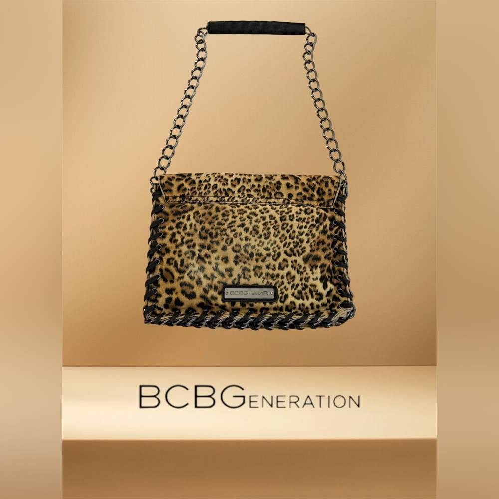 Sale Bcbgeneration Leopard Print Chain Envelope B… - image 4